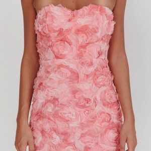 NWT Strapless Pink Floral Mini Dress